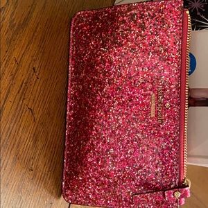 NWT Kate Spade Pink Glitter Wristlet
